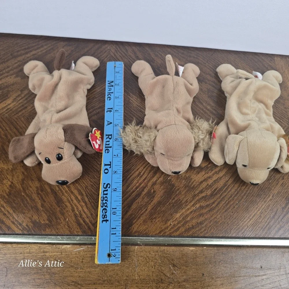 Ty Beanie Babies Luke the Dog Spaniel Daschund Brown Black Stuffed Animal 90s